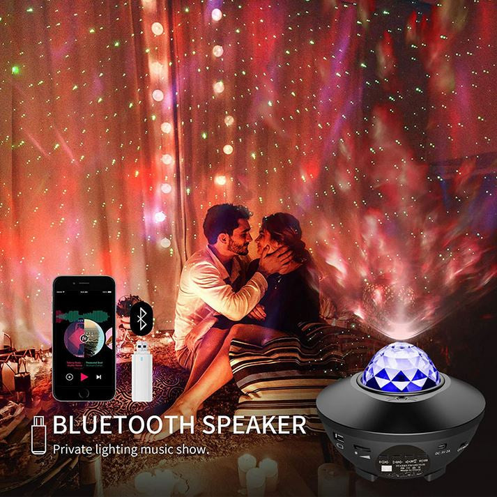 LED Galaxy Light Projector with Bluetooth Speaker - Night Light & Projector
